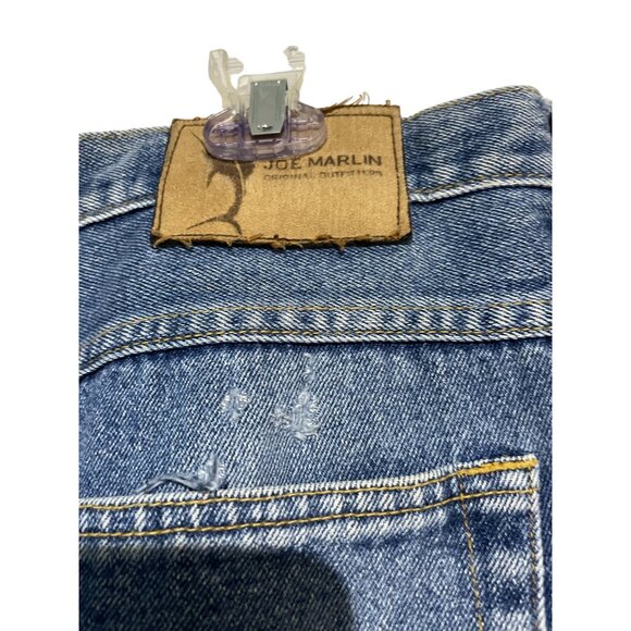 Joe Marlin Men's Regular Fit Distressed Denim Shorts Blue Size 42 Dad Shorts - Picture 6 of 8